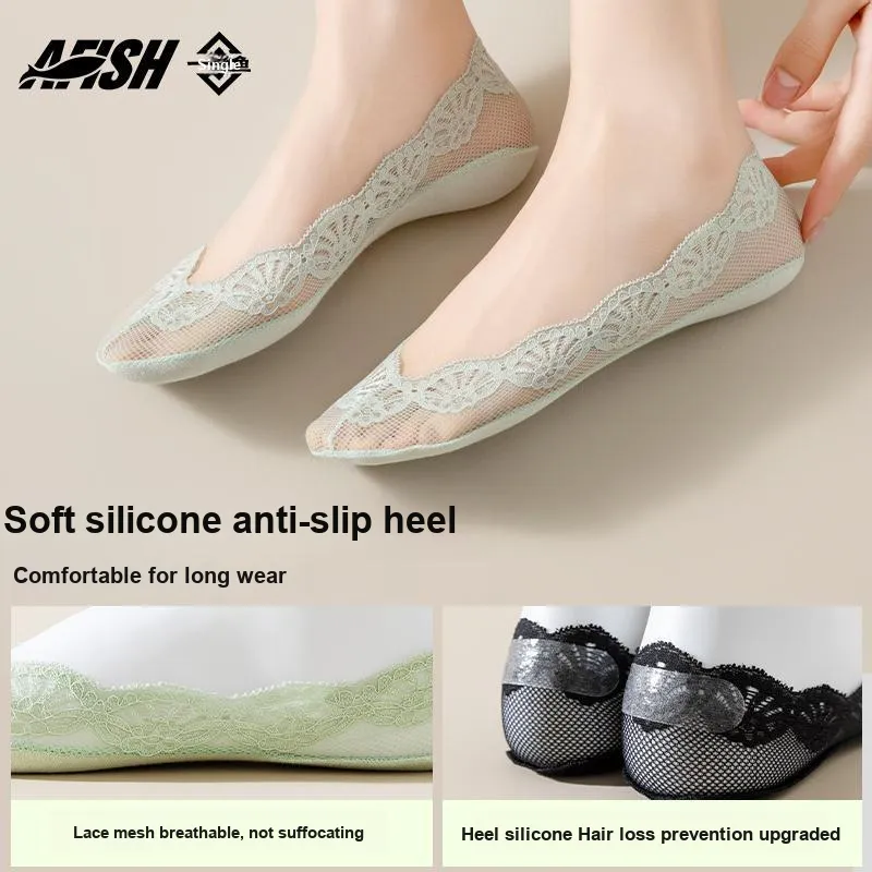 AFISH No Show Socks Women's Shopping Bag 5 Pack-24