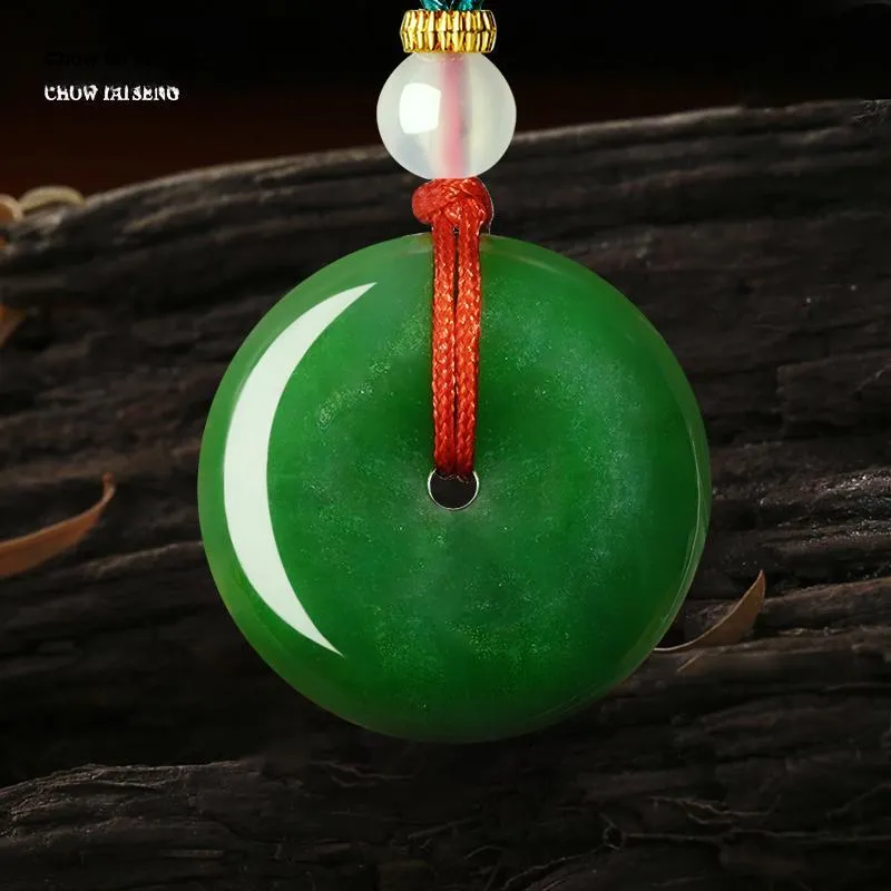 CHOW TAI SENG Peace Buckle Hetian Jade Necklace Pendant Jasper Unisex-4
