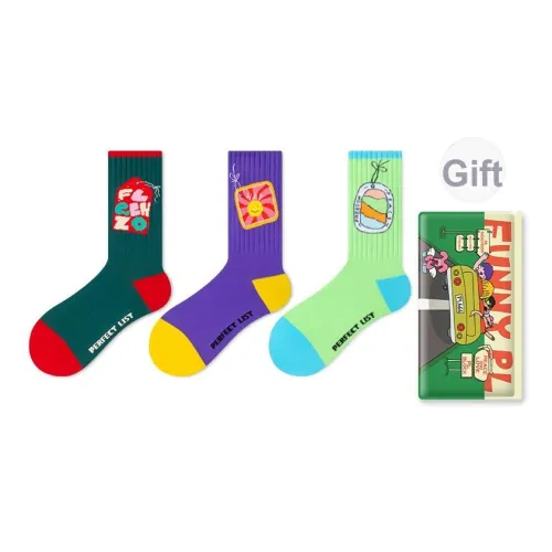 PL Этикетка Модные носки ABC Унисекс MID Носки до икры