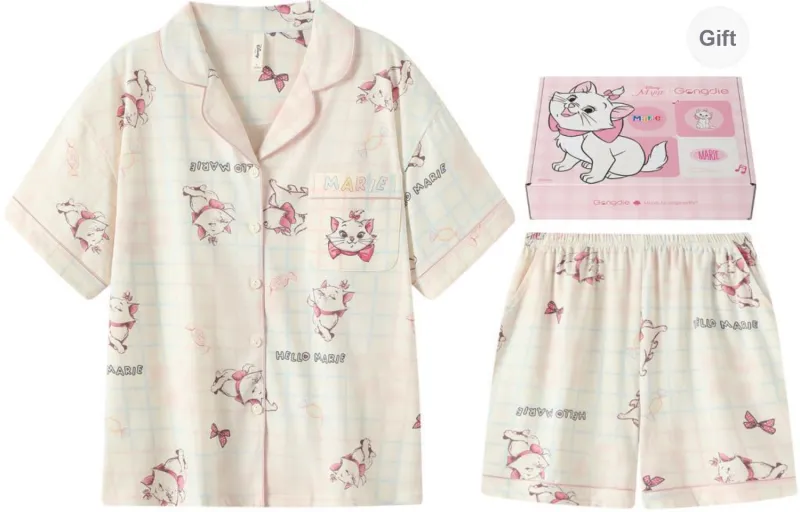 Gongdie x Disney Pajama Set Women's Apricot, Gift Box Set-0