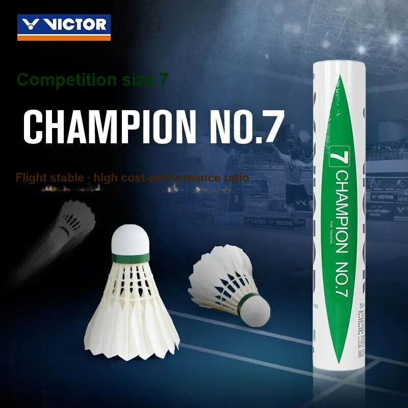 VICTOR Duck Feather Shuttlecock 12 Pack Duck Feather Small Board Duck Feather Shuttlecocks-1