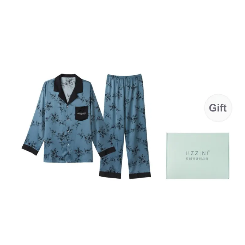 IIZZINI Pajama Set Men's Elm Leaf Plum-1