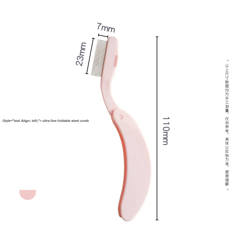 JIAOXUEFEI Eyebrow Brush Fine Tip Eyebrow Brush 1 Pack Portable Foldable Multifunction Steel Comb Mascara Brush-7