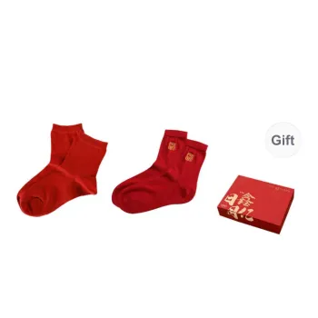 JINSANT Mid Calf Socks Women's 2 Pack Red