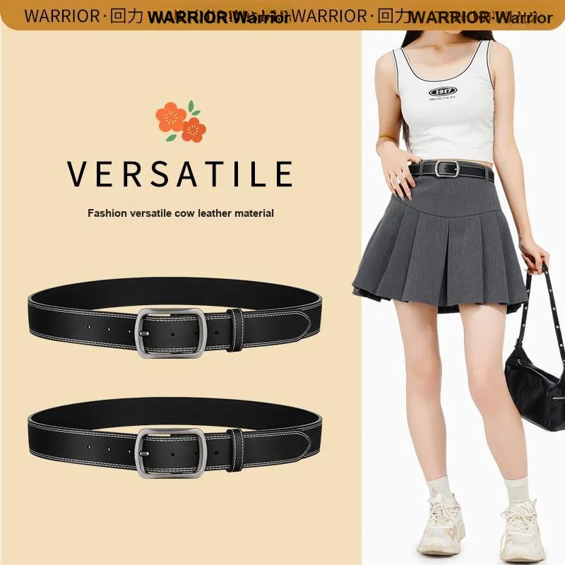 Warrior Bovine Split Transfer Leather Belt Women's 3.8cm-1