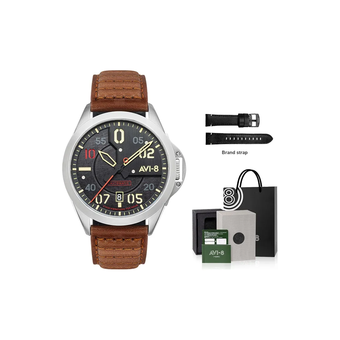 AVI 8 Автоматический Механический Часы Мужские P 51 Mustang 43 мм Черные