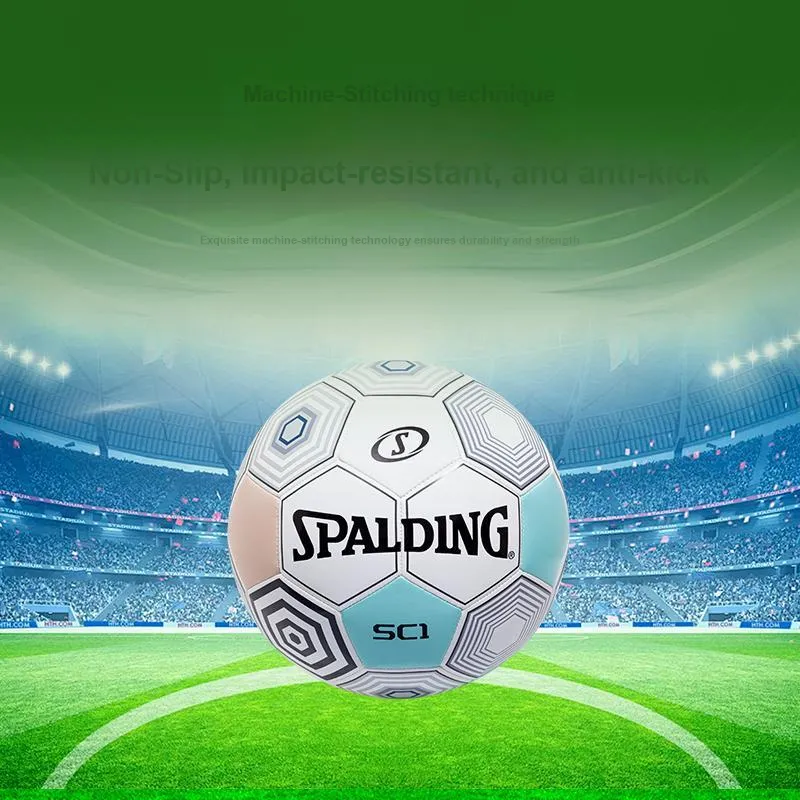 SPALDING Competition Balls Size 5 Soccer TPU Machine Stitched Soccer Ball Unisex White Gray-7