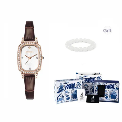 KANGOL Кварцевый механизм ремешок часы женские белый циферблат