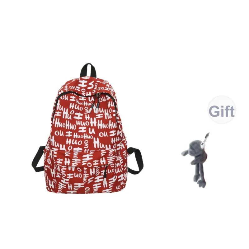 NANXIAOXIANG Nylon Backpack Unisex Black Capital/Blue Capital/Red Capital/Multicolor Capital-9