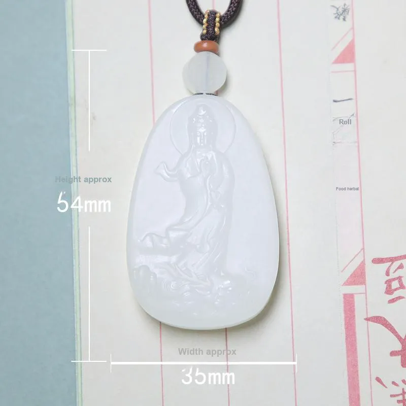 Ingenuity Hetian Jade Necklaces White Jade Men's-2