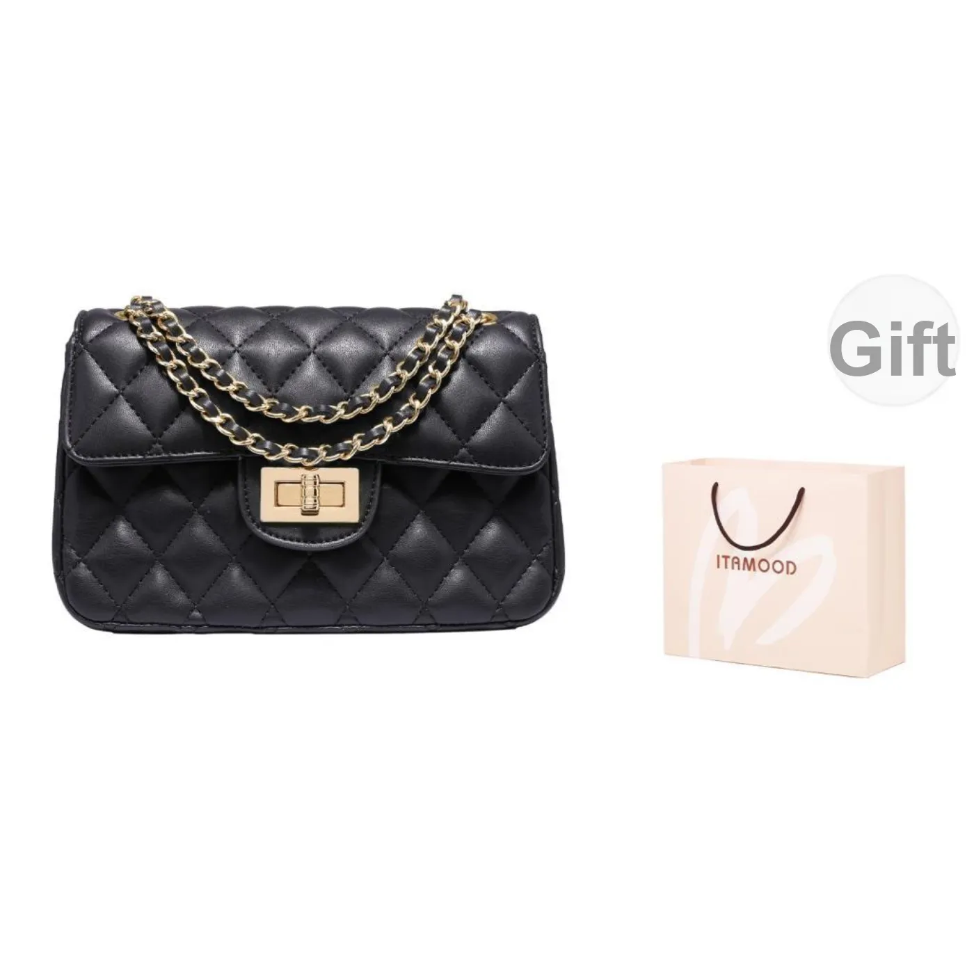 Miao Di Genuine Leather Sheepskin Crossbody Handbag, Shoulder Bag Regular Women's Black
