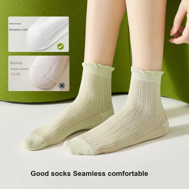 Temooues Mid Calf Socks Women's Combo Set-2