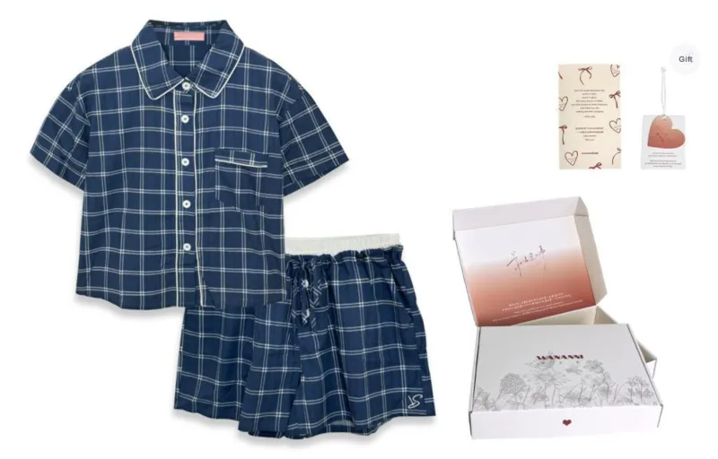 WANANNI Pajama Gift Box Women's Mountain Mist Blue-0