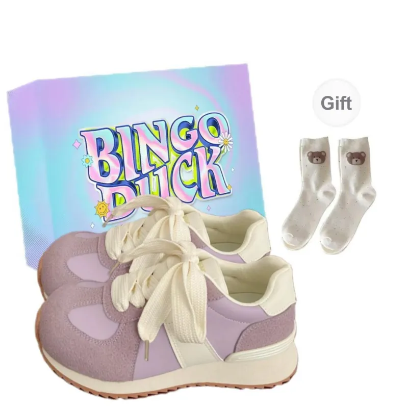 BINGO DUCK Shock Absorbers With Slip Resistant Features Low Top Casual Shoes Women's-2