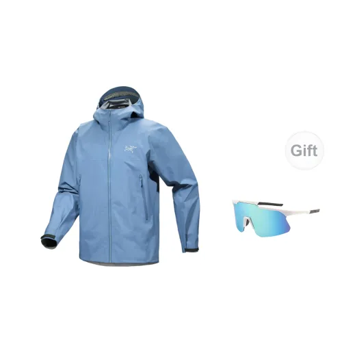 Arcteryx Beta Series Windbreaker Jackets Men Polished Blue+Glasses