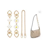 [White Four-Leaf Clover+Daisy Extender Chain]+Decorative Chain 40cm