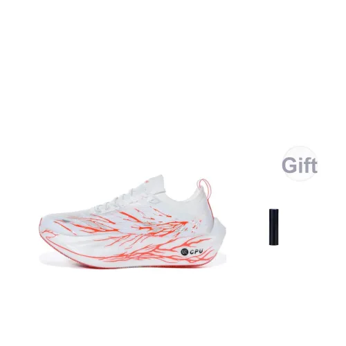 DEERWAY Амортизация устойчивость к истиранию дышащие беговые кроссовки унисекс белый красный