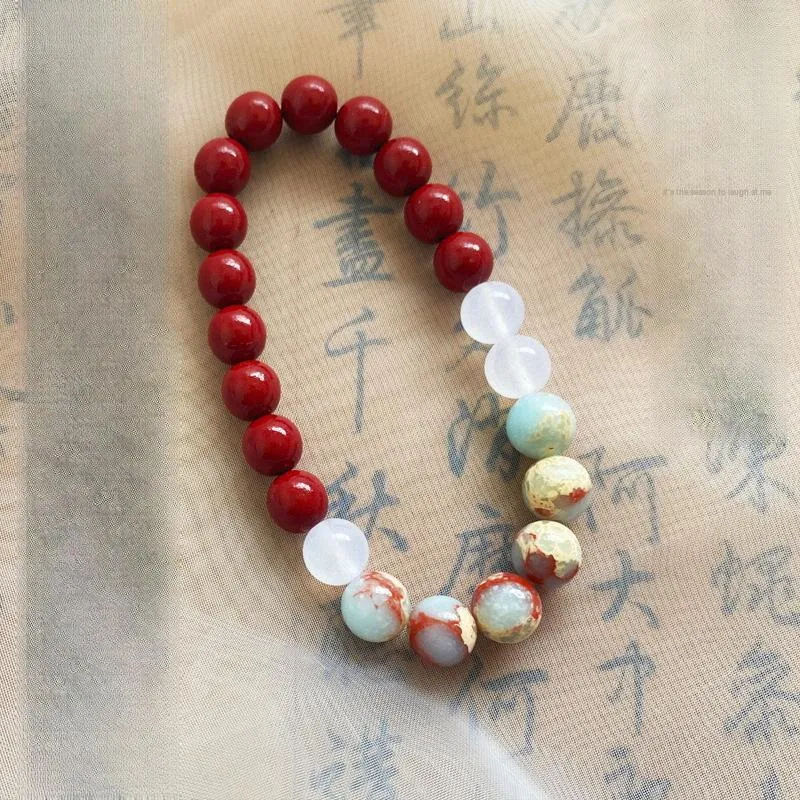 Bubble Scallops Reconstructed Cinnabar Bracelets Unisex-3