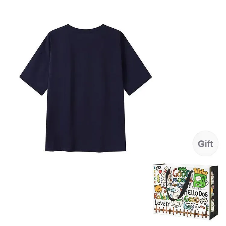 DEDY T Shirts Women's Navy Blue Top Shopping Bag-1