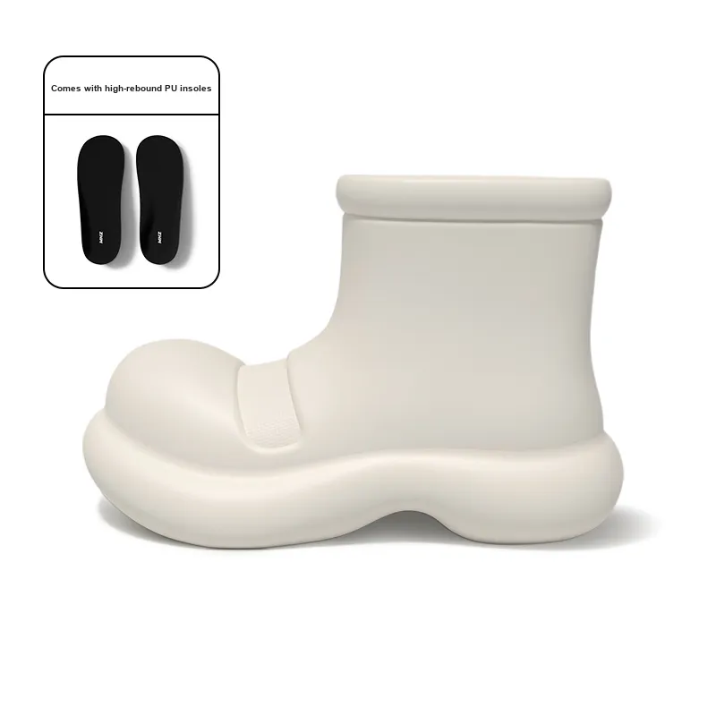 CHEDOIR Waterproof Abrasion Resistant Height Increasing Ankle Rain Boots Women's-4