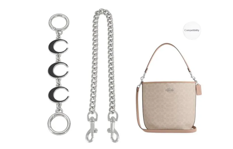 Lan Bao Fan Alloy Metal Bag Accessory Bag Strap Women's Gold/Silver-50