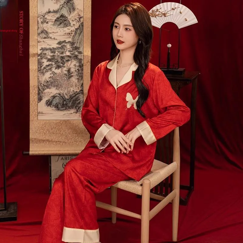 Shanghai Story Pajama Set Women's Gift Box Set Red-4