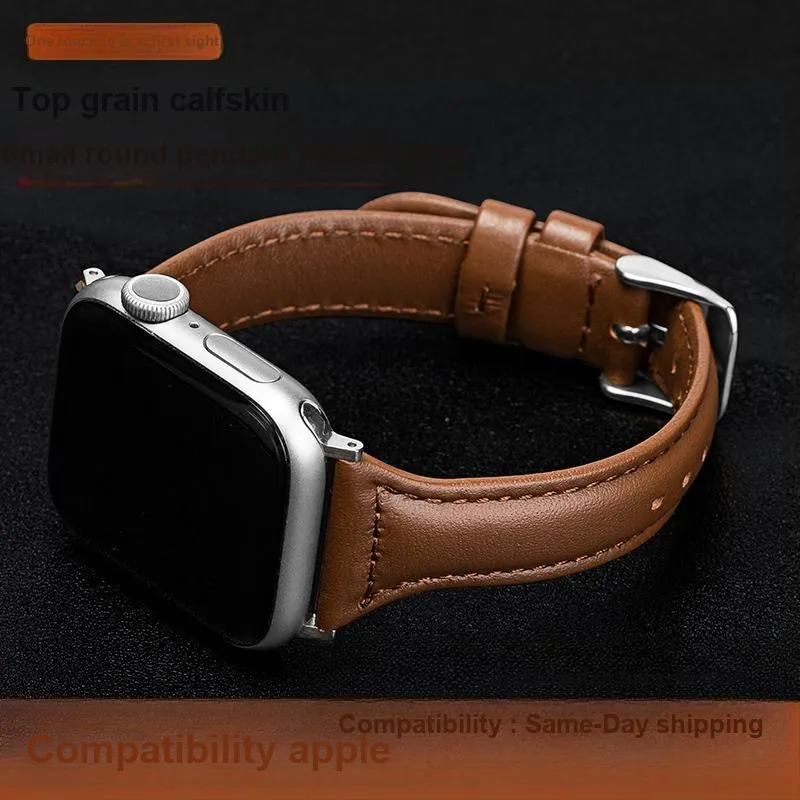 FUDIEN Apple Compatibility Watch Band Genuine Leather Material-57