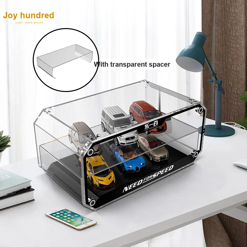 LIGHT YOUR BRICKS Compatibility Building Block SPEED Collection And Alloy Car Model Display Case Model Accessories-12