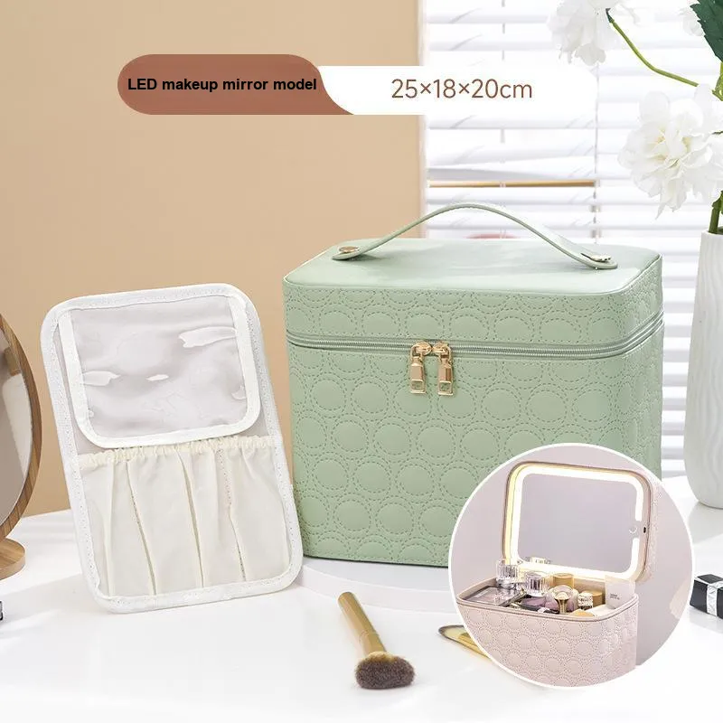 MUYAXUAN Portable Cosmetics Double Layer Storage Bag Box-7