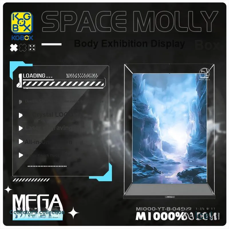 KGBOX Pop Mart Angry Bear Glacier MOLLY 400% 1000% Acrylic Figure Storage Display Case Model Accessories-38
