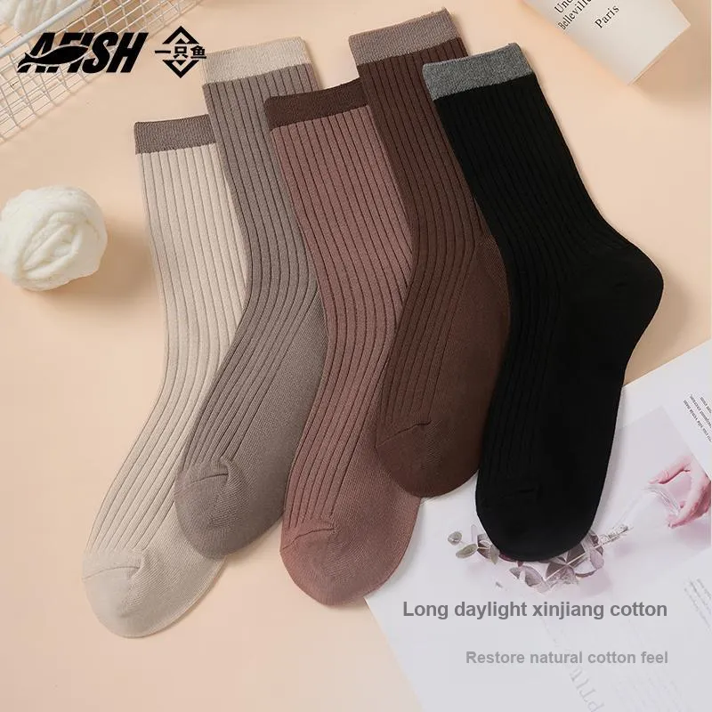 AFISH Mid Calf Socks Women's Shopping Bag 5 Pack-3