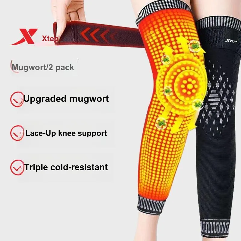 XTEP Running Unisex Cotton Faux Fur Knee Pads-4