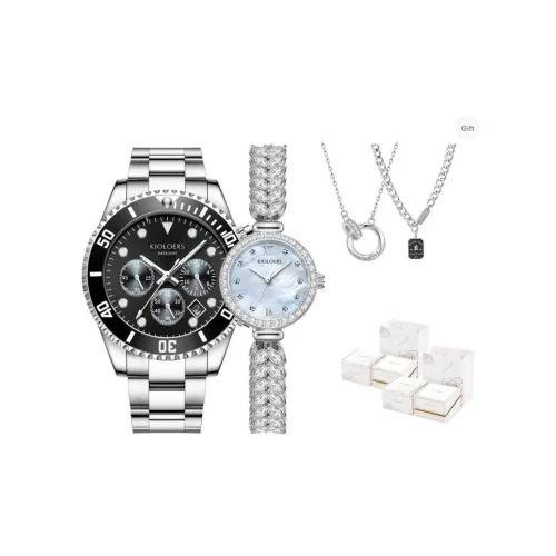 KIOLOERS Кварцевый механизм ремешок из нержавеющей стали унисекс черный циферблат