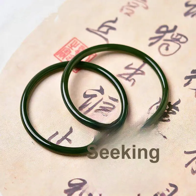 Run Ding Hetian Jade Bangles Green Jade Unisex-8