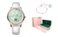Rose Case Green Dial White Belt
