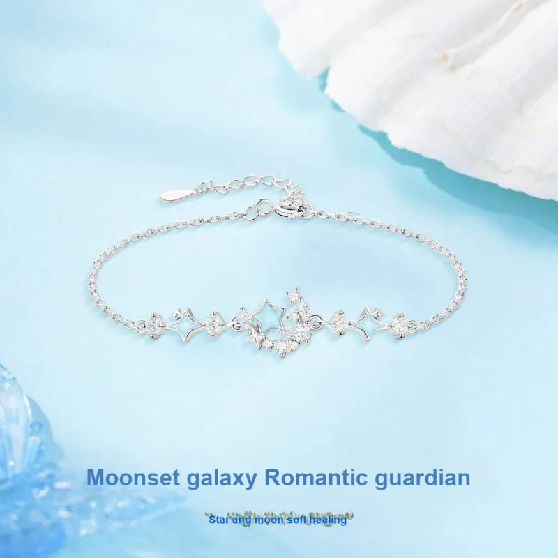 NUSQ S925 Silver With Zircon Bracelets Women's-3