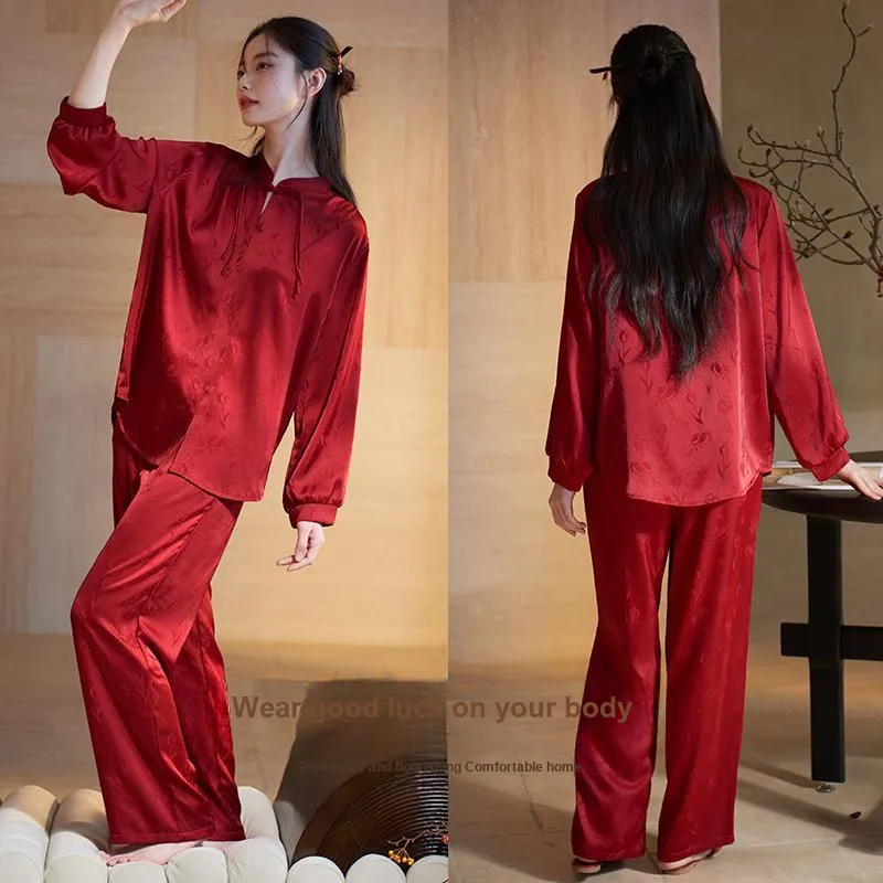 Xuan Liang Pajama Set Women's Gift Box Set Maroon-3