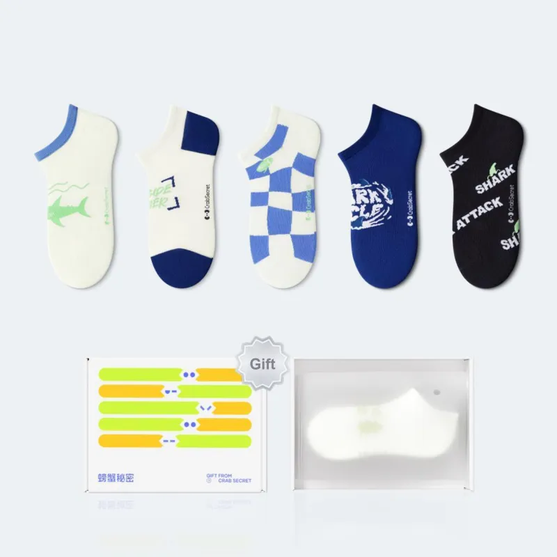 Crabsecret No Show Socks Unisex Combo Set-6