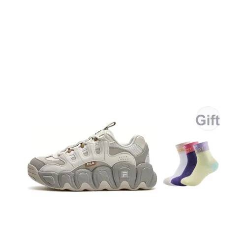 FILA Croissant Противоскользящий Устойчивый к истиранию Низкий Топ Повседневная обувь Женская Белый Серый