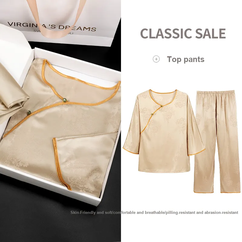 Shanghai Story Pajama Set Women's Champagne Gold-1