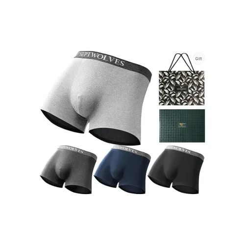 SEPTWOLVES Мужское нижнее белье 4 штуки набор в подарочной коробке + бесплатная сумка для покупок
