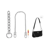 (실버) Beveled 단면 버클 16cm + 장식 체인 40cm + 포함된 플랫헤드 스크루드라이버