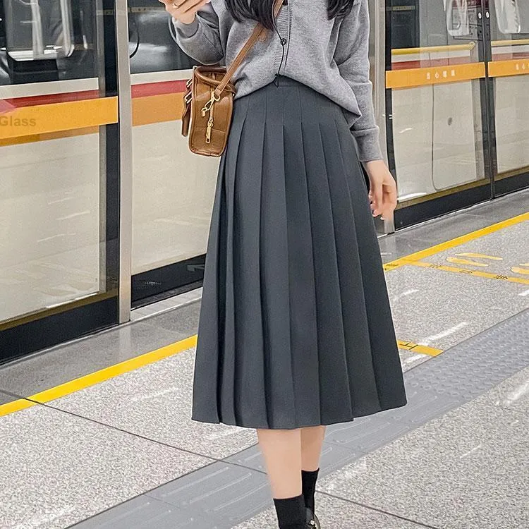 Tonlion Casual Long Skirts Women's Premium Gray-1