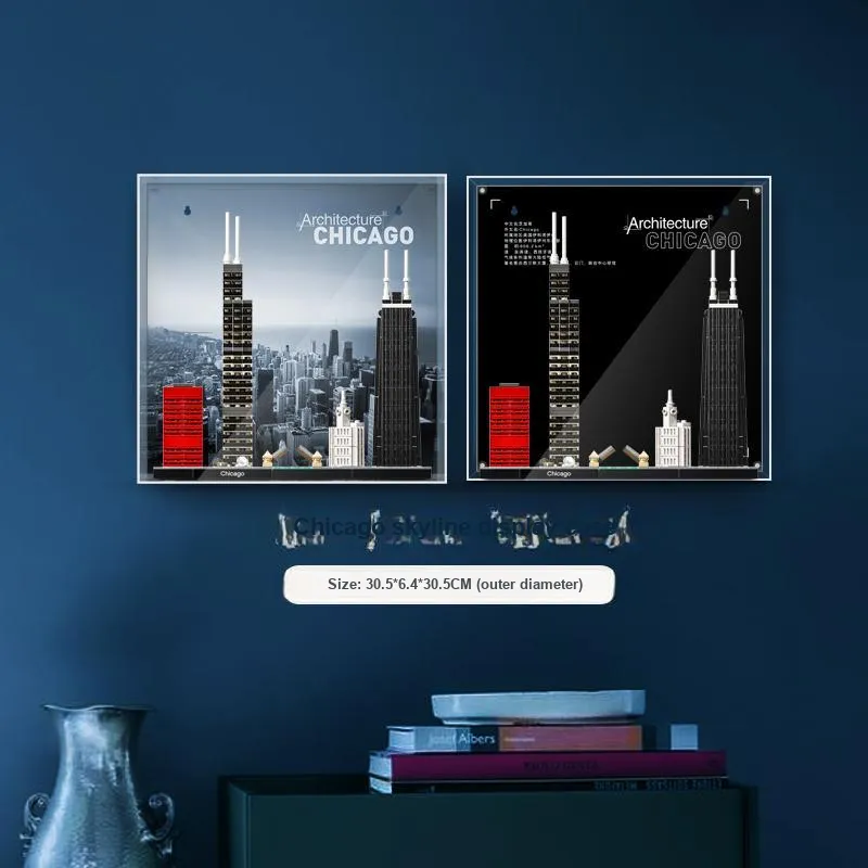 LIGHT YOUR BRICKS Compatibility Building Block Skyline Dual View Photo Frame Display Case Model Accessories-17