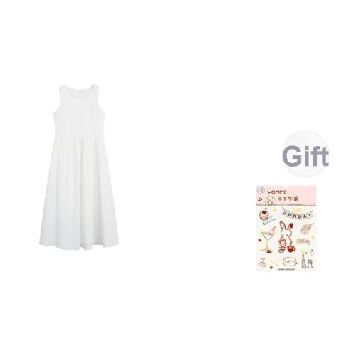 ZIHAN Белые Женские Платья без Рукавов