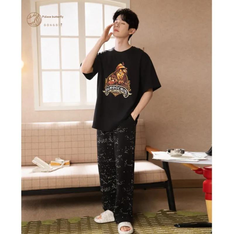 Gongdie x Disney Pajama Set Men's Black-3
