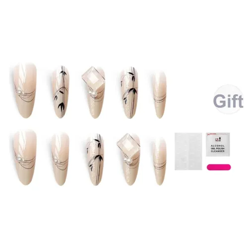 JIABITU Китайский стиль ICE CUBE False Nail Короткий Coquette Jump Цвет Стиль Инстаграм 17мм