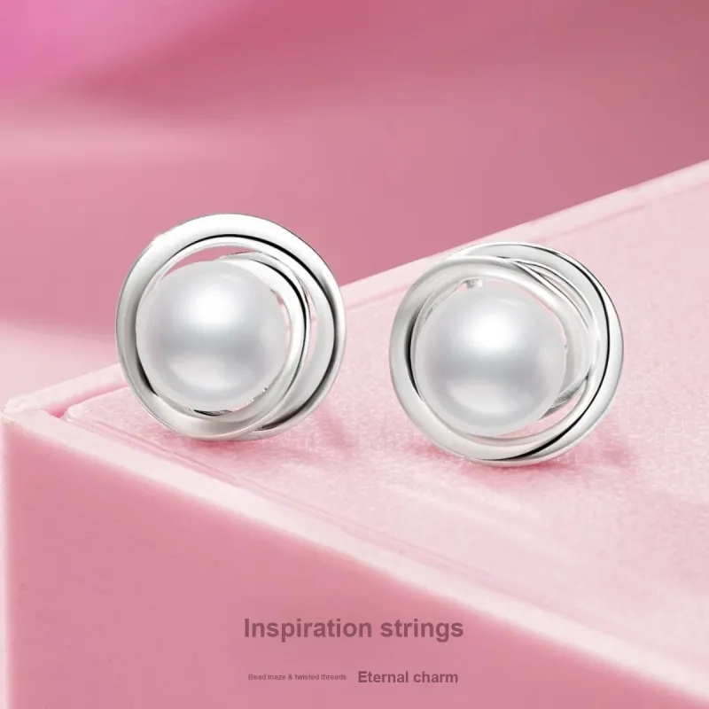 LAOMIAO Pearl Stud Earrings Women's-1