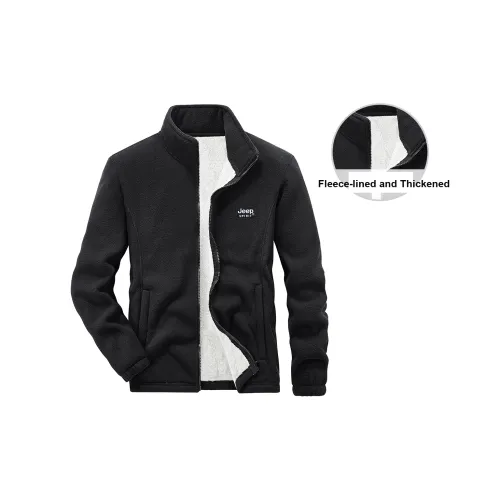 JEEP SPIRIT Бархат Feel Куртка Мужская Черная Темно-Серый