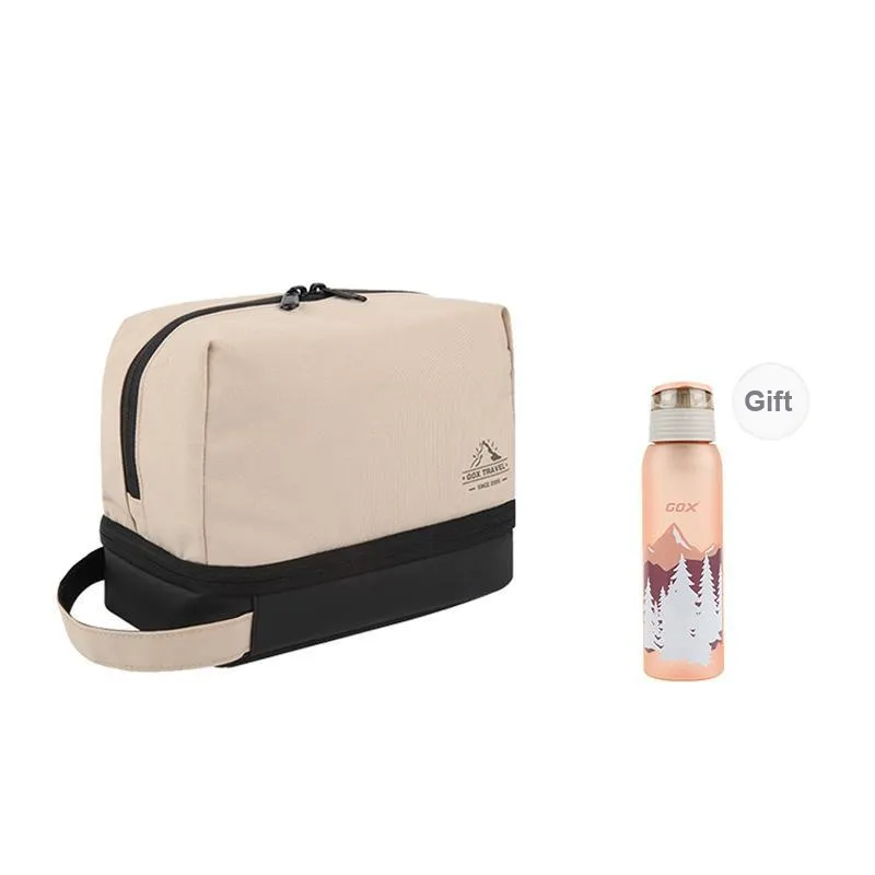 GOX Canvas Sports Single Layer Canvas Bag Toiletry Bag Unisex Ecru Khaki Gray Orange-46